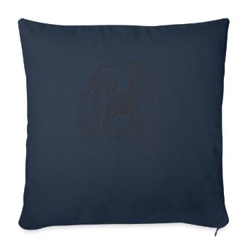 Line Art Komondor Hungarian Sheepdog Komondors - Sofa pillowcase 17,3'' x 17,3'' (45 x 45 cm) - navy - Front