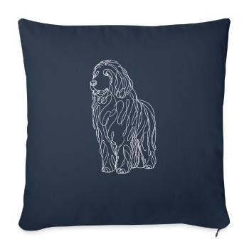 Line Art Komondor Hungarian Sheepdog Komondors - Sofa pillowcase 17,3'' x 17,3'' (45 x 45 cm) - navy - Front
