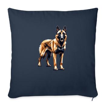 Geometric Art Belgian Malinois Belgian Shepherd - Sofa pillowcase 17,3'' x 17,3'' (45 x 45 cm) - navy - Front