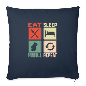 Eat Sleep Paintball Repeat Paintballer Tactical Pl - Sofa pillowcase 17,3'' x 17,3'' (45 x 45 cm) - navy - Front