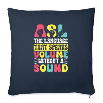 ASL Teacher American Sign Language - Sofa pillowcase 17,3'' x 17,3'' (45 x 45 cm) - navy - Front