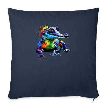 Colorful Splash Art Gharial Gharials - Sofa pillowcase 17,3'' x 17,3'' (45 x 45 cm) - navy - Front