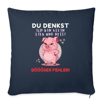 Pig Tshirt Funny Funny Humor Women Cute - Sofa pillowcase 17,3'' x 17,3'' (45 x 45 cm) - navy - Front