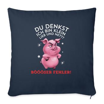Pig Tshirt Funny Funny Humor Women Cute - Sofa pillowcase 17,3'' x 17,3'' (45 x 45 cm) - navy - Front