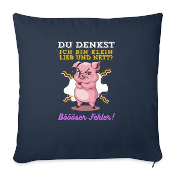 Pig Tshirt Funny Funny Humor Women Cute - Sofa pillowcase 17,3'' x 17,3'' (45 x 45 cm) - navy - Front