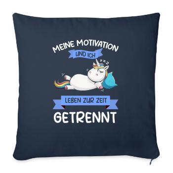 Lazy Tshirt Work Unicorn Funny Sarcasm Office - Sofa pillowcase 17,3'' x 17,3'' (45 x 45 cm) - navy - Front