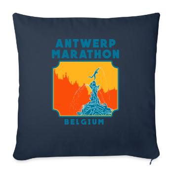 Antwerpen-Marathon - Belgien - Sofakissenbezug 45 x 45 cm - Navy - Vorne