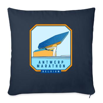 Antwerpen-Marathon - Belgien - Sofakissenbezug 45 x 45 cm - Navy - Vorne