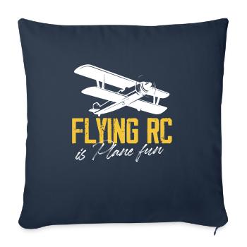 voler rc est un avion amusant Conception pour un avion rc - Housse de coussin décorative 45 x 45 cm - bleu marine - Devant