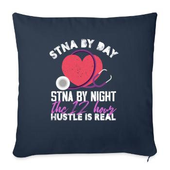 stna by day stna by night Design for a nursing - Sofa pillowcase 17,3'' x 17,3'' (45 x 45 cm) - navy - Front