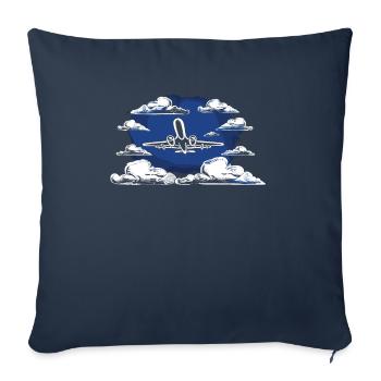 My first plane trip First time flying - Sofa pillowcase 17,3'' x 17,3'' (45 x 45 cm) - navy - Front