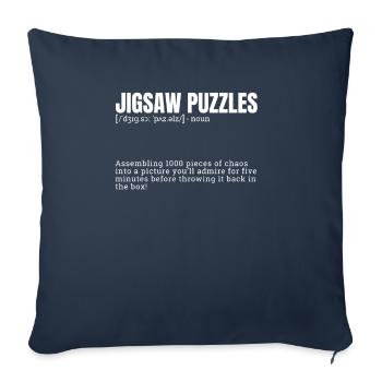 Définition amusante pour puzzles Loisirs d’intérieur - Housse de coussin décorative 45 x 45 cm - bleu marine - Devant
