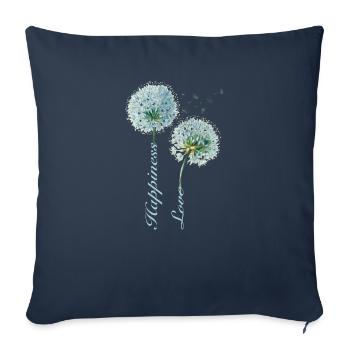 Dandelion Happiness and Love Inspirational Design - Sofa pillowcase 17,3'' x 17,3'' (45 x 45 cm) - navy - Front