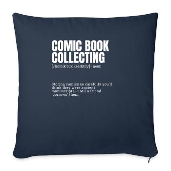 Comic Book Collecting Funny Indoor Hobbies Definit - Sofa pillowcase 17,3'' x 17,3'' (45 x 45 cm) - navy - Front