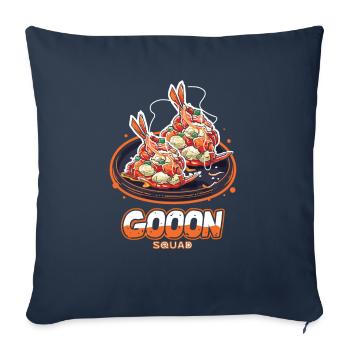 Nourriture chinoise crabe Rangoon Meme drôle - Housse de coussin décorative 45 x 45 cm - bleu marine - Devant