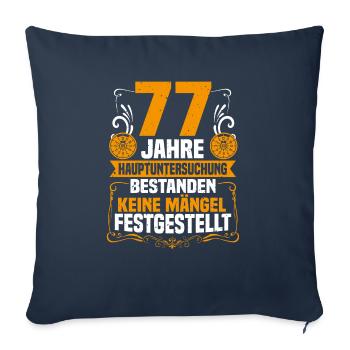 77 ans d’inspection générale 77e anniversaire - Housse de coussin décorative 45 x 45 cm - bleu marine - Devant