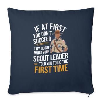 Scout Leader Scouting Campfire Camping Tent - Sofa pillowcase 17,3'' x 17,3'' (45 x 45 cm) - navy - Front