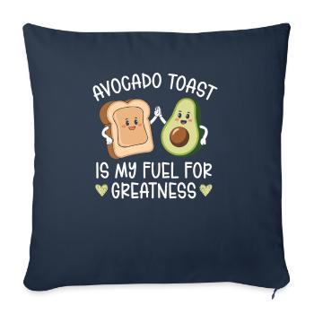 Toast à l’avocat Amateur de nourriture végétarienne Guacamole - Housse de coussin décorative 45 x 45 cm - bleu marine - Devant