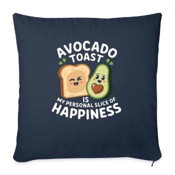 Toast à l’avocat Amateur de nourriture végétarienne Guacamole - Housse de coussin décorative 45 x 45 cm - bleu marine - Devant