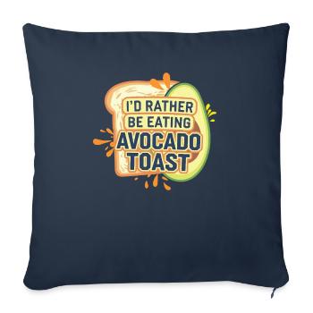 Toast à l’avocat Amateur de nourriture végétarienne Guacamole - Housse de coussin décorative 45 x 45 cm - bleu marine - Devant