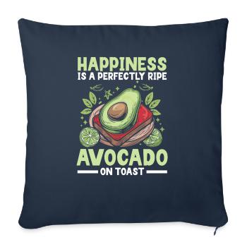 Toast à l’avocat Amateur de nourriture végétarienne Guacamole - Housse de coussin décorative 45 x 45 cm - bleu marine - Devant