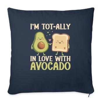 Toast à l’avocat Amateur de nourriture végétarienne Guacamole - Housse de coussin décorative 45 x 45 cm - bleu marine - Devant
