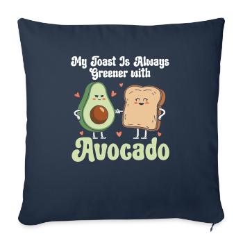 Toast à l’avocat Amateur de nourriture végétarienne Guacamole - Housse de coussin décorative 45 x 45 cm - bleu marine - Devant