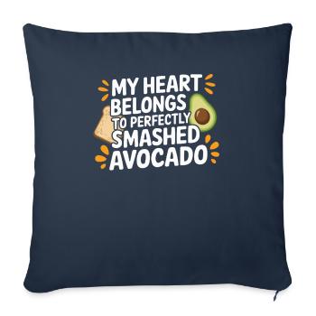 Toast à l’avocat Amateur de nourriture végétarienne Guacamole - Housse de coussin décorative 45 x 45 cm - bleu marine - Devant
