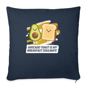 Toast à l’avocat Amateur de nourriture végétarienne Guacamole - Housse de coussin décorative 45 x 45 cm - bleu marine - Devant