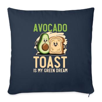 Toast à l’avocat Amateur de nourriture végétarienne Guacamole - Housse de coussin décorative 45 x 45 cm - bleu marine - Devant