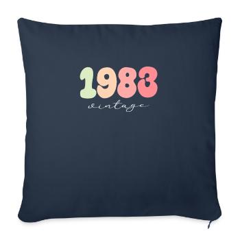 Date de naissance Année de naissance 1983 - Housse de coussin décorative 45 x 45 cm - bleu marine - Devant