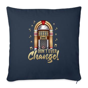 Ne changez jamais de juke-box de machine à musique rétro - Housse de coussin décorative 45 x 45 cm - bleu marine - Devant