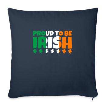 Fier d’être irlandais Irlande Drapeau irlandais trèfle - Housse de coussin décorative 45 x 45 cm - bleu marine - Devant