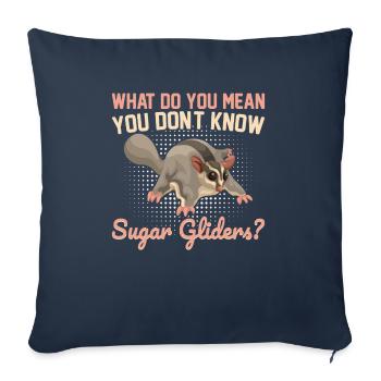Sugar glider - Sofa pillowcase 17,3'' x 17,3'' (45 x 45 cm) - navy - Front