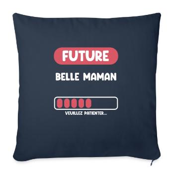 future belle maman cadeau belle maman belle mère - Housse de coussin décorative 45 x 45 cm - bleu marine - Devant