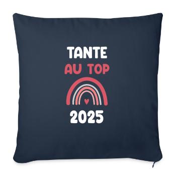 2025 tante au top annonce grossesse - Housse de coussin décorative 45 x 45 cm - bleu marine - Devant