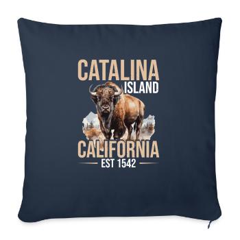 Équipage d’anniversaire de l’île de Catalina - Housse de coussin décorative 45 x 45 cm - bleu marine - Devant