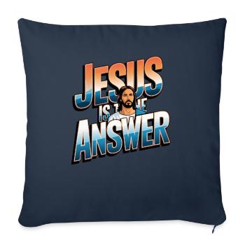 Jésus est la réponse - Jesus ist die Antwort - Housse de coussin décorative 45 x 45 cm - bleu marine - Devant