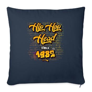 Hip-Hop Head seit 1982 - 43 Jahre echter Flow - Sofakissenbezug 45 x 45 cm - Navy - Vorne