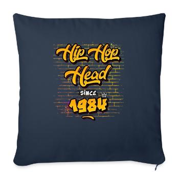 Head du hip-hop depuis 1984 - 41 ans de Fresh Beats - Housse de coussin décorative 45 x 45 cm - bleu marine - Devant