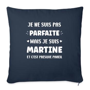 Martine - Housse de coussin décorative 45 x 45 cm - bleu marine - Devant