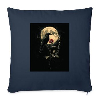 Raven Rose Moon Gloomy Gothic Black Crow - Sofa pillowcase 17,3'' x 17,3'' (45 x 45 cm) - navy - Front