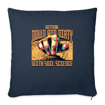 La science du sol se salit - Housse de coussin décorative 45 x 45 cm - bleu marine - Devant