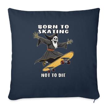 GRIM REAPER SKATEBOARD BORN TO SKATING NOT TO D - Sofa pillowcase 17,3'' x 17,3'' (45 x 45 cm) - navy - Front