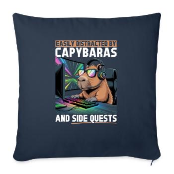Capybara PC Gamer Gaming - Sofa pillowcase 17,3'' x 17,3'' (45 x 45 cm) - navy - Front