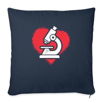 Amour Scientifique de laboratoire médical Drôle Scientifique MLS - Housse de coussin décorative 45 x 45 cm - bleu marine - Devant