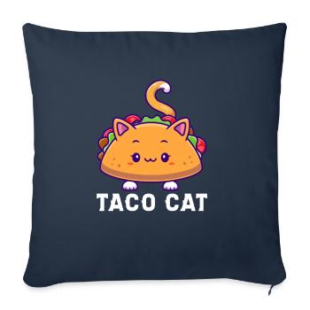 Taco Cat Adorable Kawaii Food Art - Sofakissenbezug 45 x 45 cm - Navy - Vorne