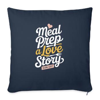 Prepared Squad Planificateur de repas Organisation alimentaire - Housse de coussin décorative 45 x 45 cm - bleu marine - Devant