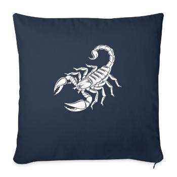 Scorpion - Dard venimeux - Conservation des espèces - Habitat - Housse de coussin décorative 45 x 45 cm - bleu marine - Devant