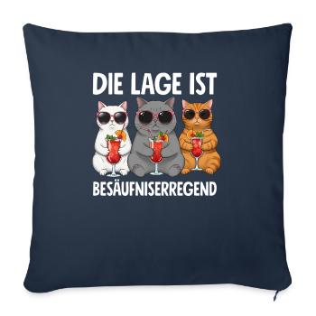 The situation is drunkenness - Sofa pillowcase 17,3'' x 17,3'' (45 x 45 cm) - navy - Front